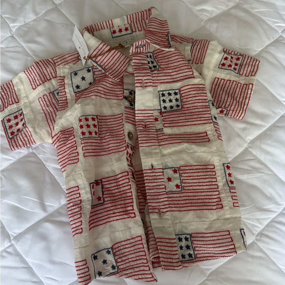 Patriotic Toddler Shirt with Flag Print